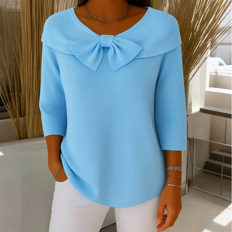 Pull en maille pour femme avec nœud