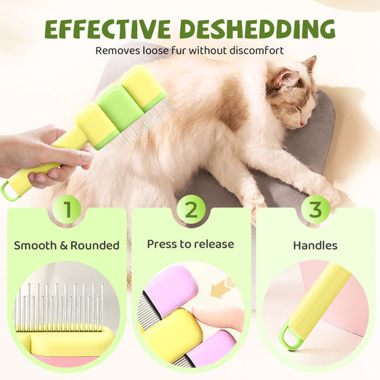 Brosse autonettoyante pour animaux de compagnie