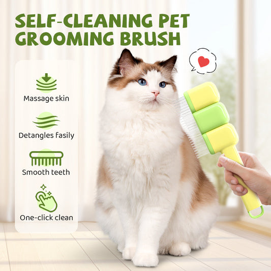 Brosse autonettoyante pour animaux de compagnie