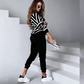 Ensemble 2 pièces pour femme composé d'un haut à col en V et d'un pantalon uni🔥Livraison gratuite