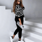 Ensemble 2 pièces pour femme composé d'un haut à col en V et d'un pantalon uni🔥Livraison gratuite
