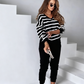 Ensemble 2 pièces pour femme composé d'un haut à col en V et d'un pantalon uni🔥Livraison gratuite