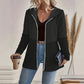 Veste tendance à capuche et manches longues zippée pour femme