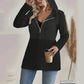 Veste tendance à capuche et manches longues zippée pour femme