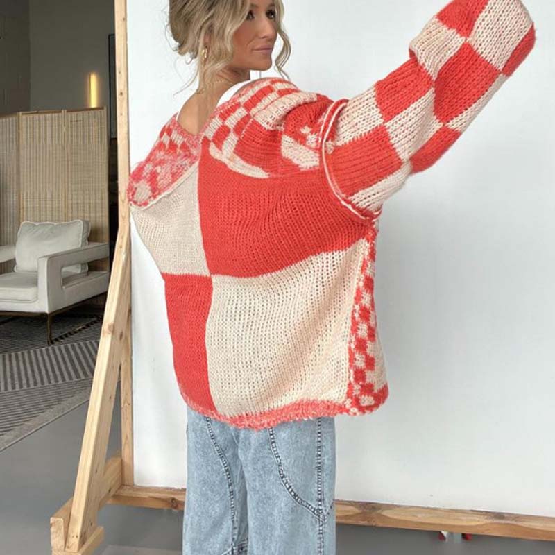 ❄️DERNIER JOUR DE PROMOTION - 50 % DE RÉDUCTION 💖 Cardigan ouvert à carreaux pour femme