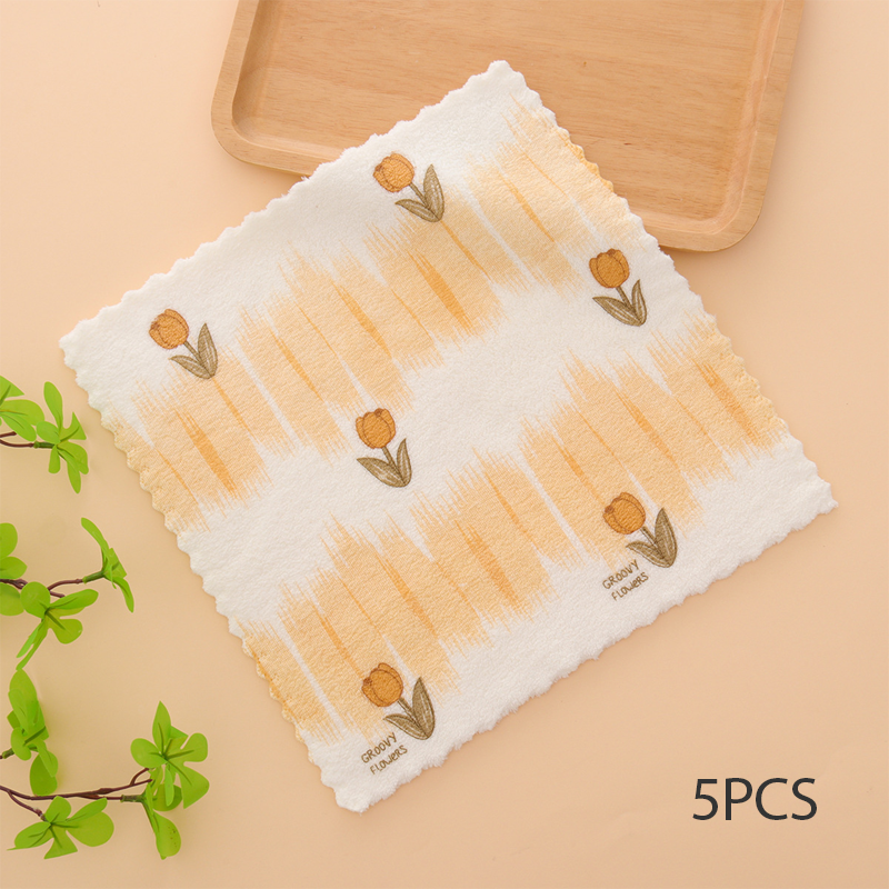 Lot de 5 chiffons en corail polaire pour la vaisselle