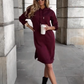 Robe-hoodie décontractée à manches longues pour femme