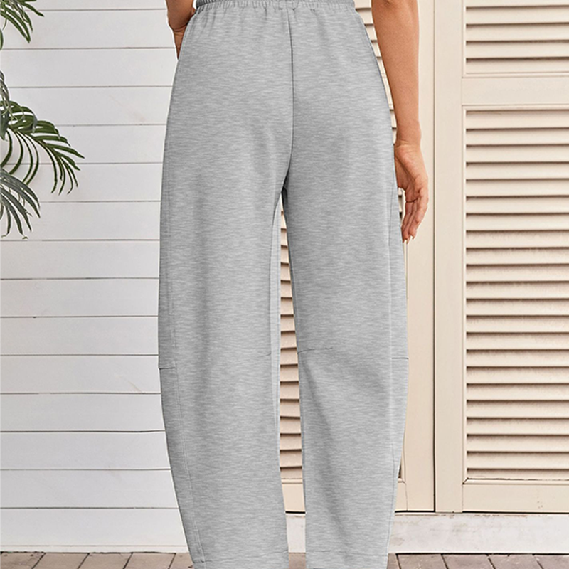 Pantalon de survêtement capri à poche et cordon de serrage