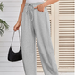 Pantalon de survêtement capri à poche et cordon de serrage