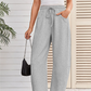 Pantalon de survêtement capri à poche et cordon de serrage
