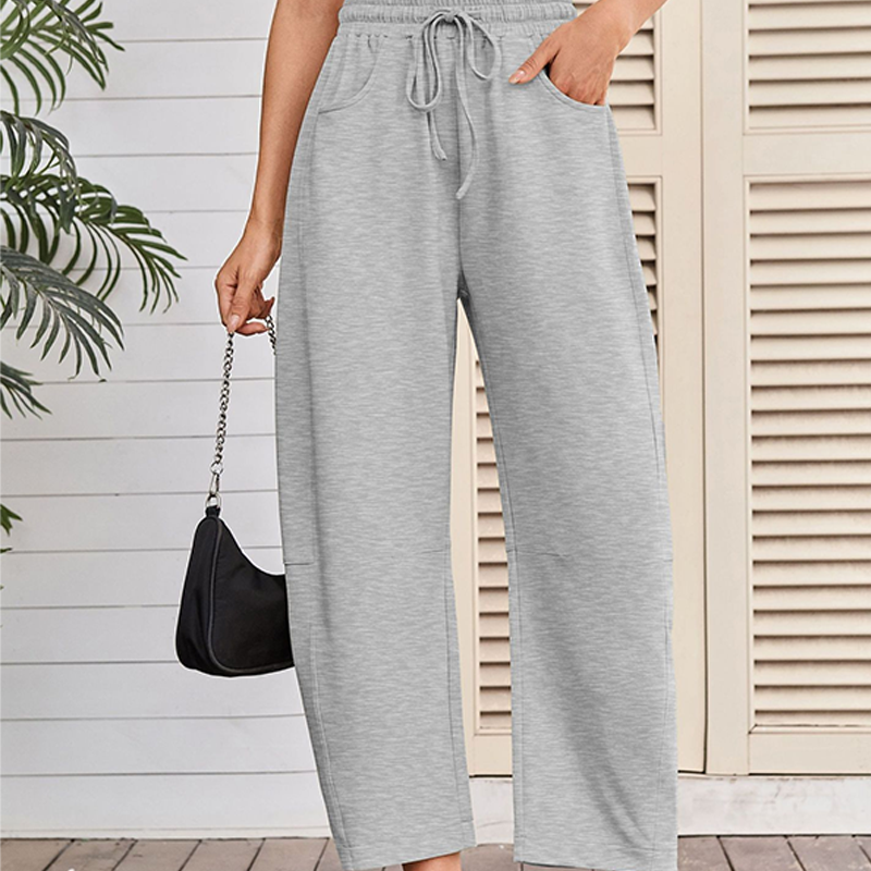 Pantalon de survêtement capri à poche et cordon de serrage