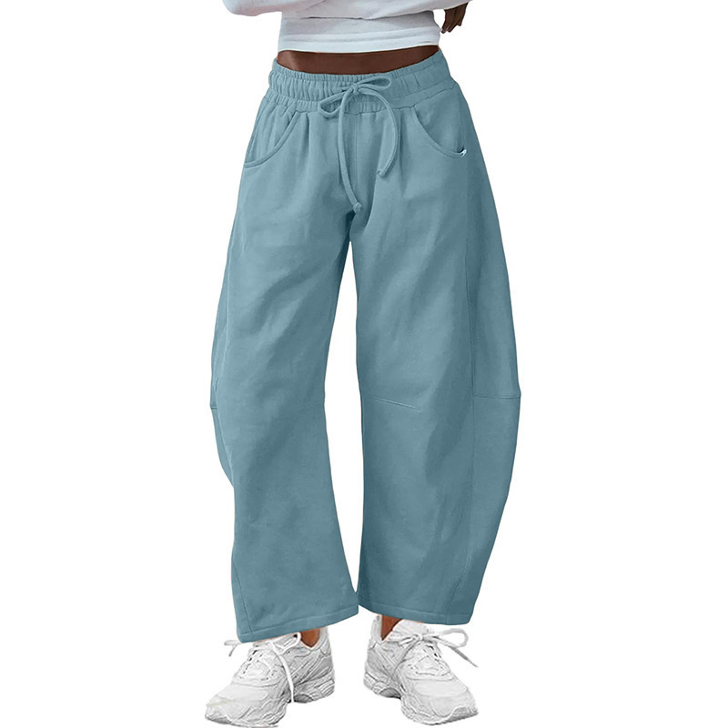 Pantalon de survêtement capri à poche et cordon de serrage