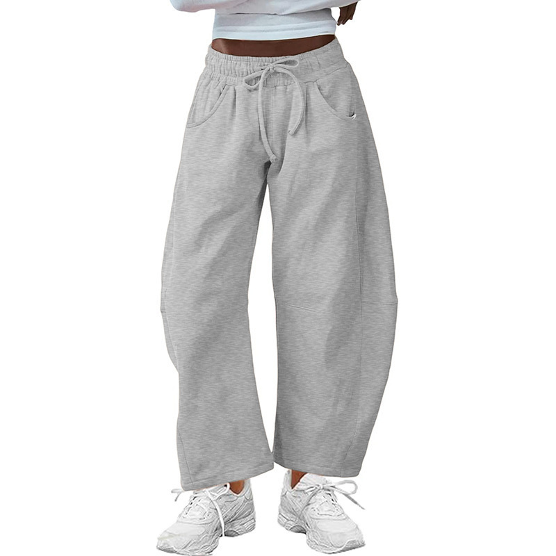 Pantalon de survêtement capri à poche et cordon de serrage