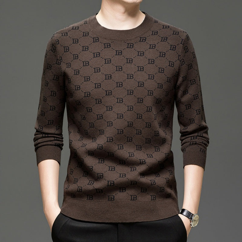 Pull slim à manches longues et imprimé tendance pour homme