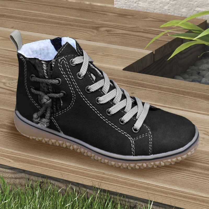 Bottes thermiques en peluche à fermeture éclair latérale pour femmes