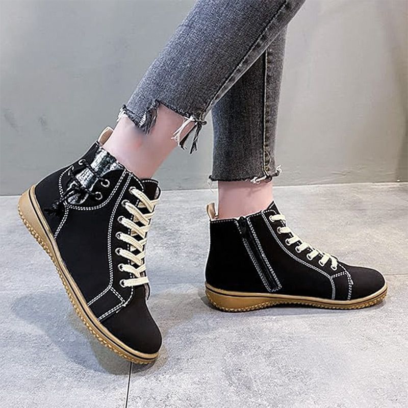 Bottes thermiques en peluche à fermeture éclair latérale pour femmes