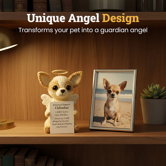 🐾👼 Souvenir Délicat de Chien Miniature au Crochet - Réconfort Émotionnel, Design Ange !