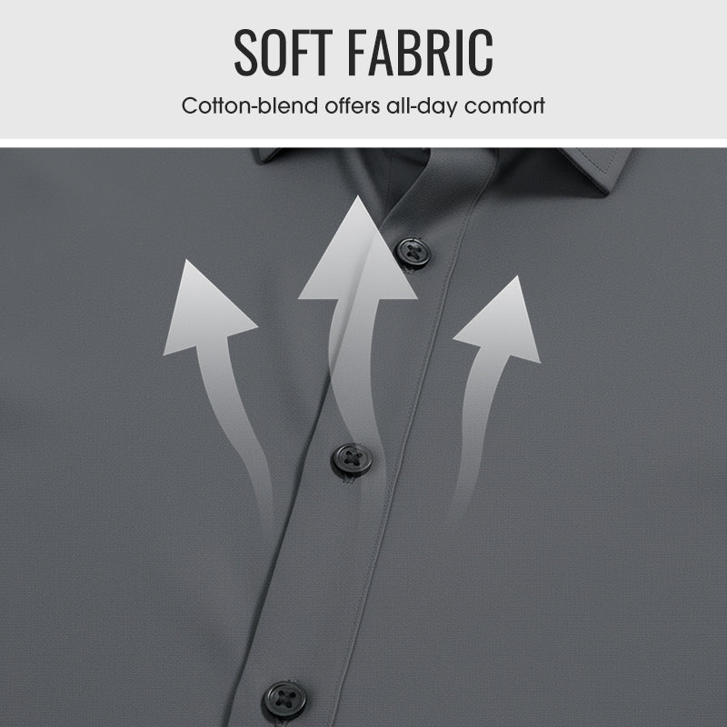 📢49% de réduction！！！📍Chemise Boutonnée à Manches Longues à Col Revers de Couleur Unie pour Homme