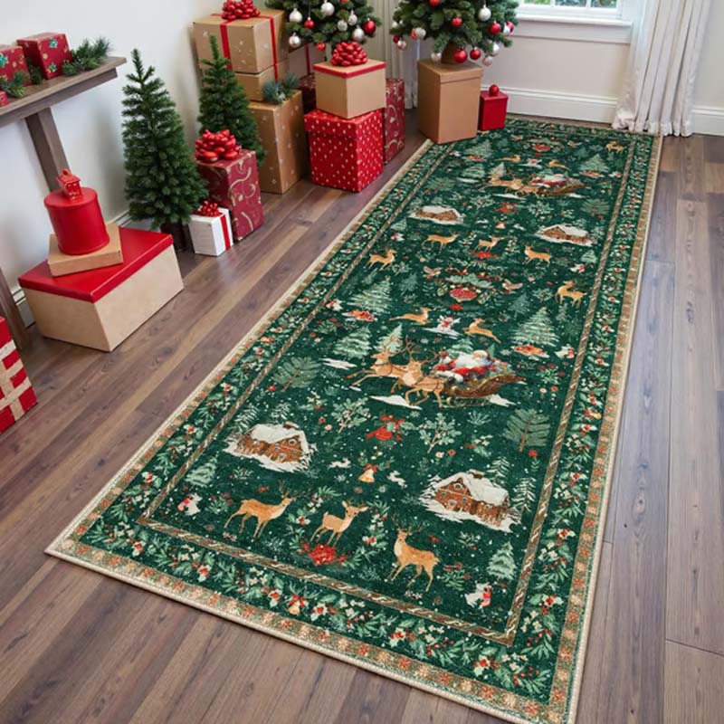 Tapis de Noël Doux et Antidérapant pour la Décoration de la Maison