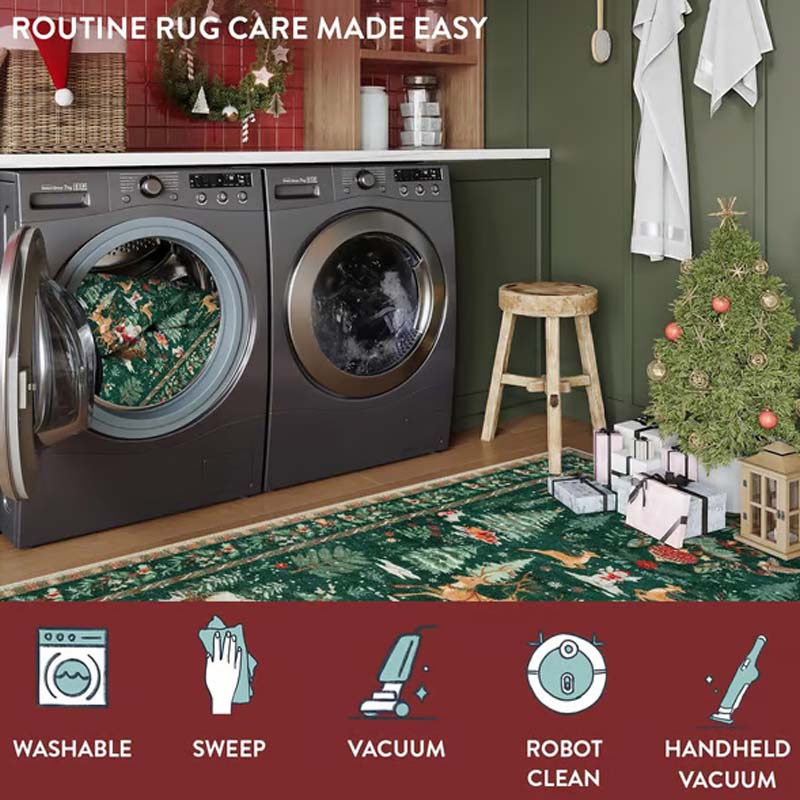 Tapis de Noël Doux et Antidérapant pour la Décoration de la Maison