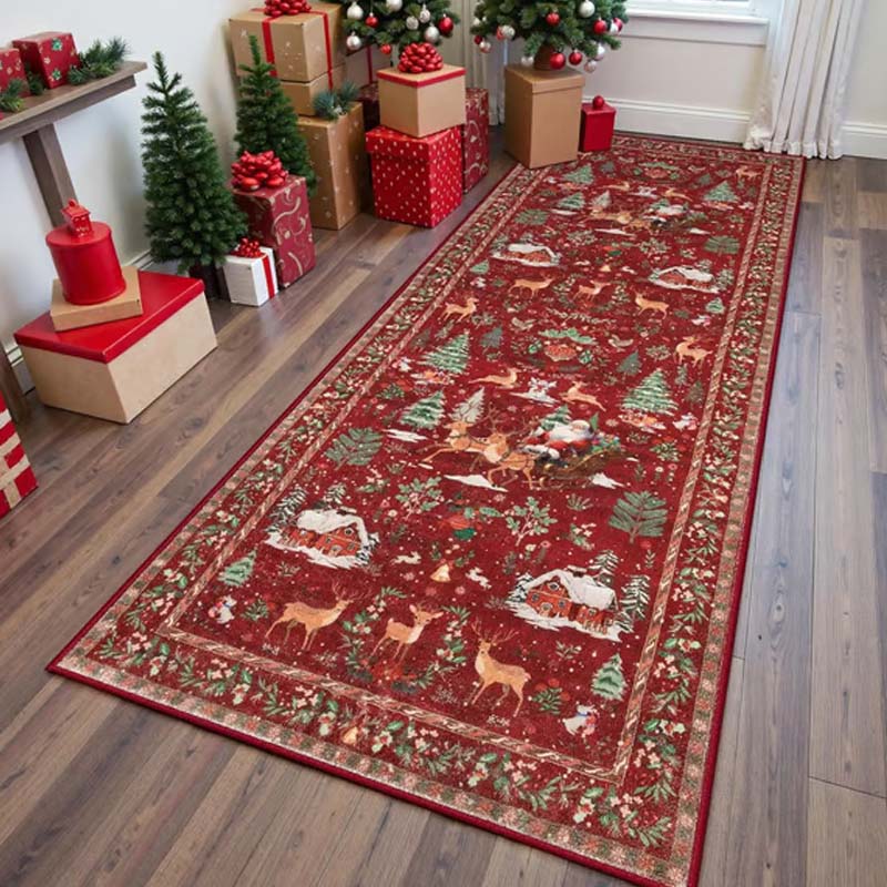 Tapis de Noël Doux et Antidérapant pour la Décoration de la Maison