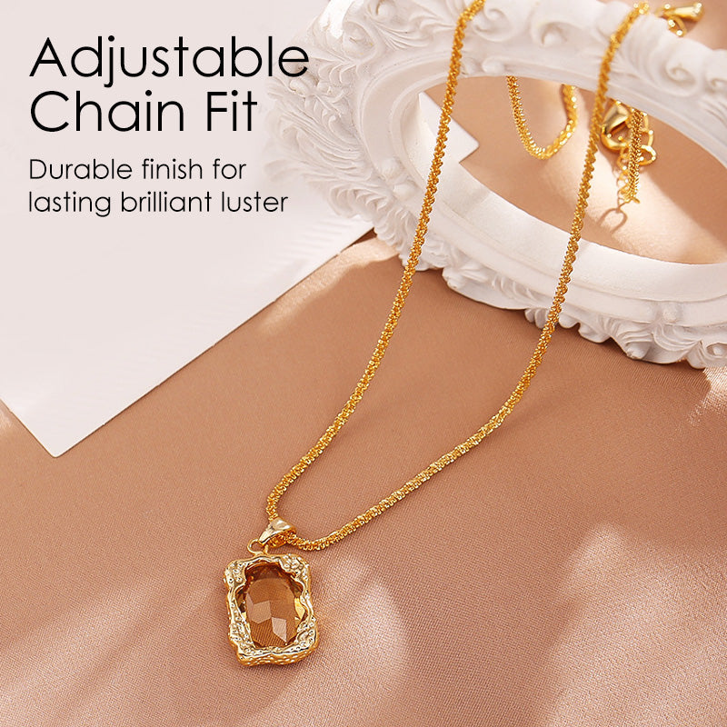 Collier pendentif rétro en strass