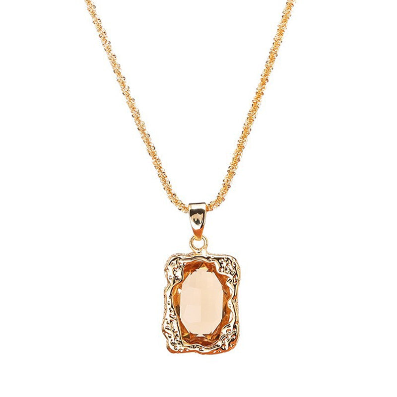 Collier pendentif rétro en strass