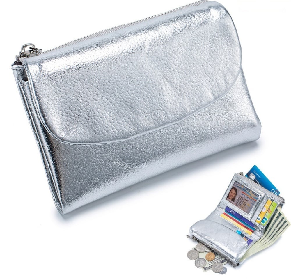 👝 60% DE RÉDUCTION! ✨ Portefeuille Unisexe en Cuir de Galet - Design Minimaliste avec 8 Fentes pour Cartes & Billets 🌊💼