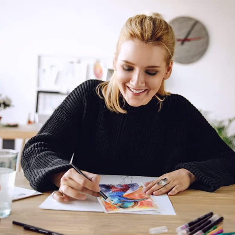 Set de 20 stylos pinceaux imperméables aux couleurs vives