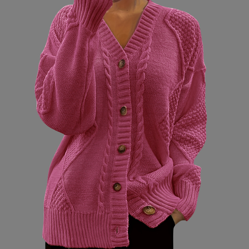 Cardigan à manches longues en tricot pour femme
