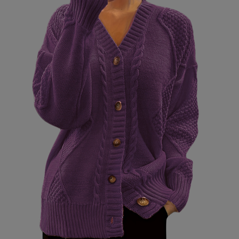 Cardigan à manches longues en tricot pour femme