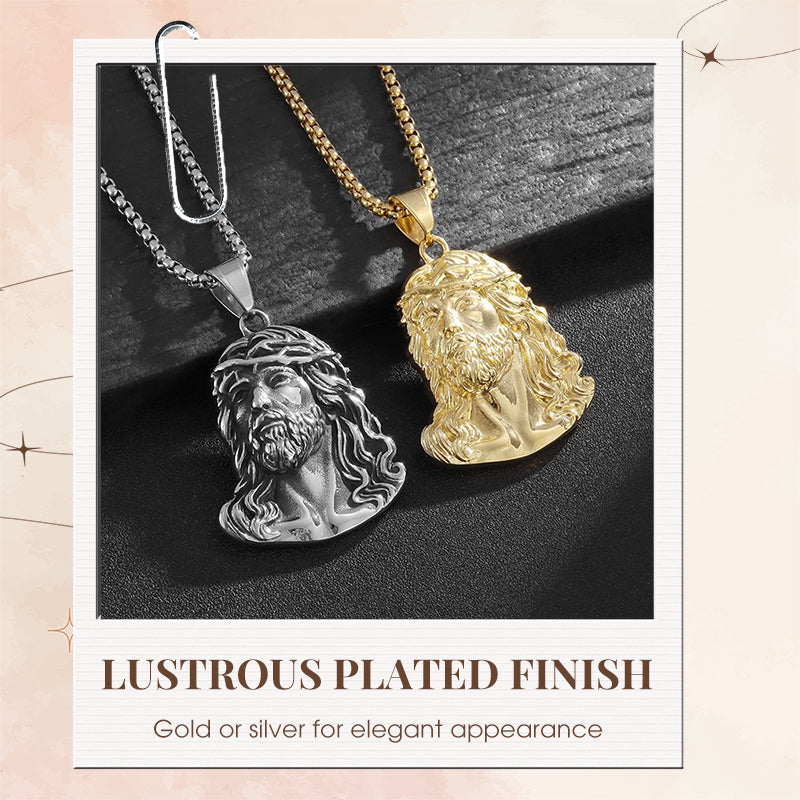 ⏳Spécial à durée limitée⏰Collier pendentif tête de Jésus✝️📿