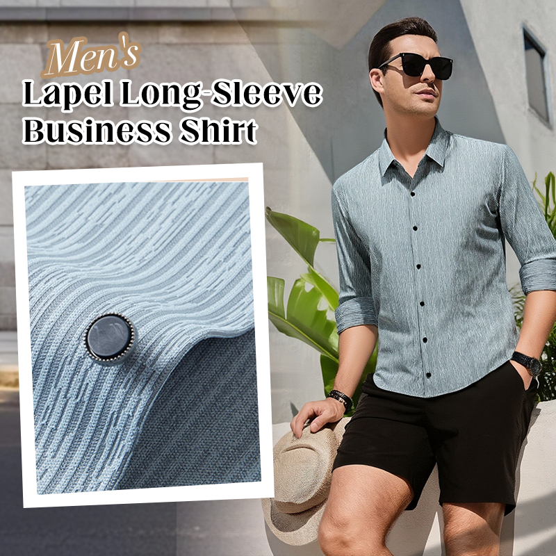 Chemise à manches longues et col à revers pour homme