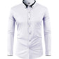 Chemise à manches longues ajustée extensible pour homme