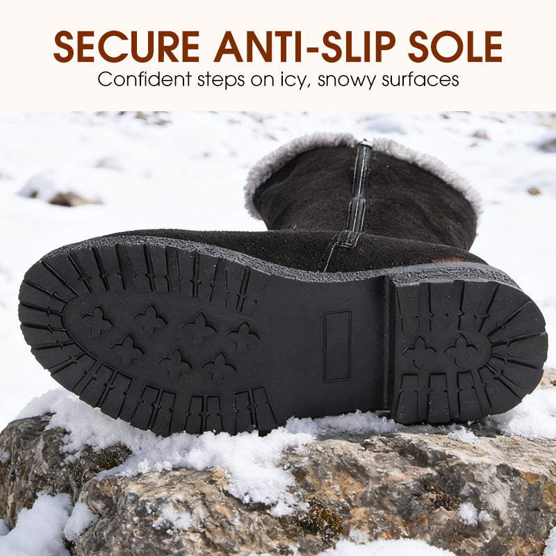 Bottes de neige mi-mollet chaudes doublées de peluche pour femmes
