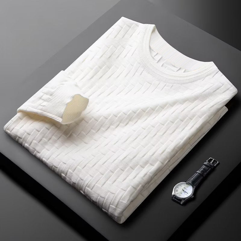 Pull en maille jacquard texturé pour homme
