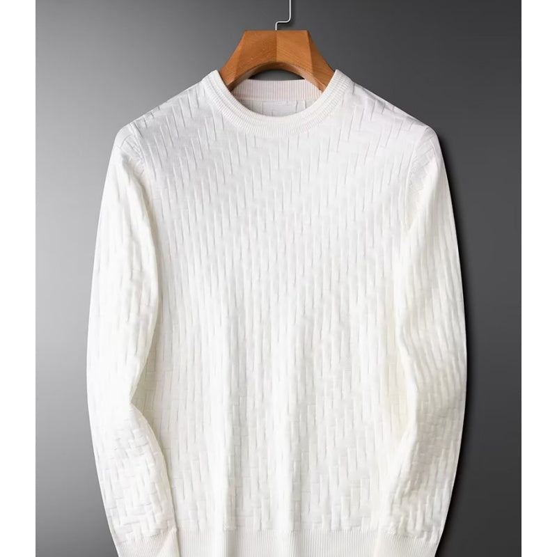 Pull en maille jacquard texturé pour homme