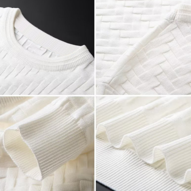 Pull en maille jacquard texturé pour homme