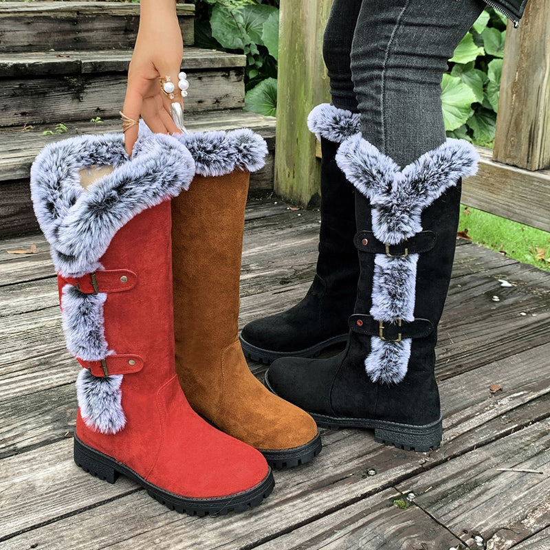 Bottes de neige mi-mollet épaisses en peluche pour femmes【Achetez 2  livraison gratuite】