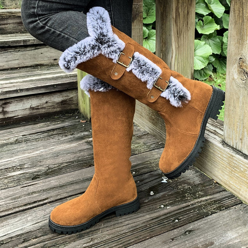 Bottes de neige mi-mollet épaisses en peluche pour femmes【Achetez 2  livraison gratuite】