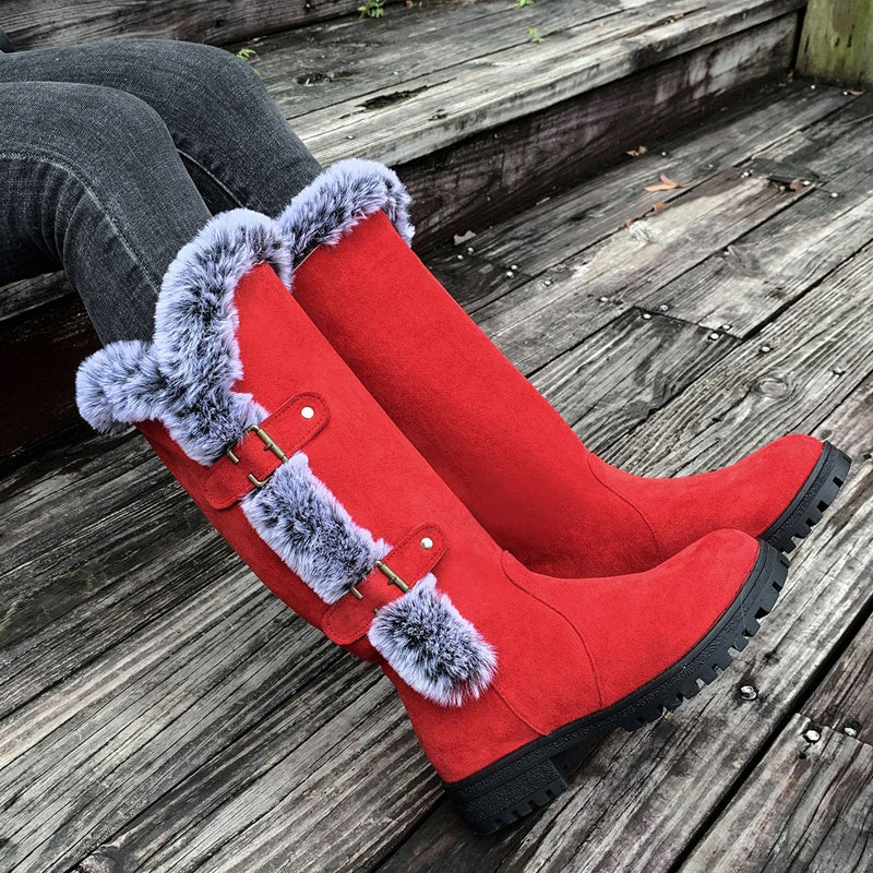 Bottes de neige mi-mollet épaisses en peluche pour femmes【Achetez 2  livraison gratuite】