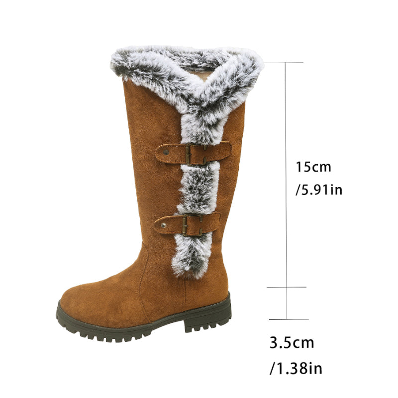 Bottes de neige mi-mollet épaisses en peluche pour femmes【Achetez 2  livraison gratuite】