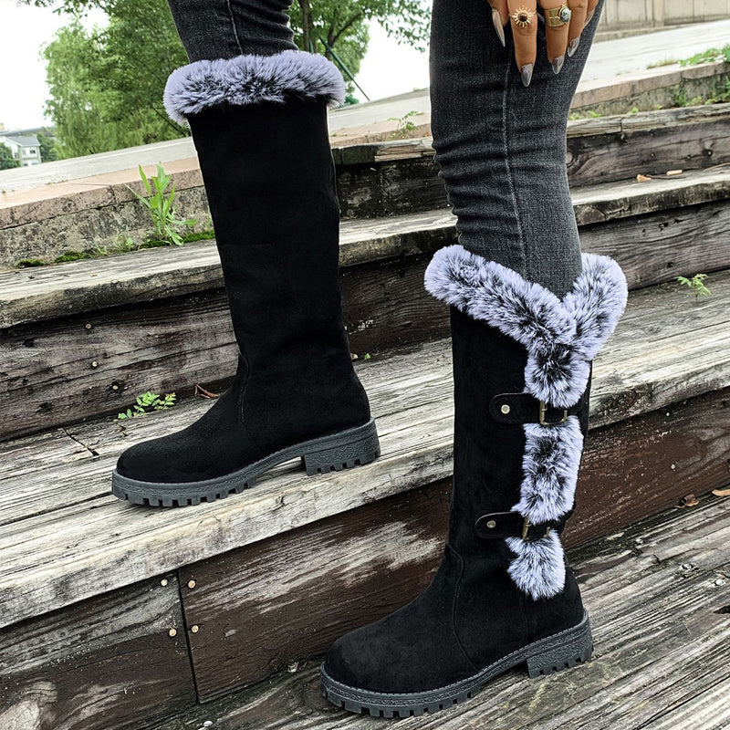 Bottes de neige mi-mollet épaisses en peluche pour femmes【Achetez 2  livraison gratuite】