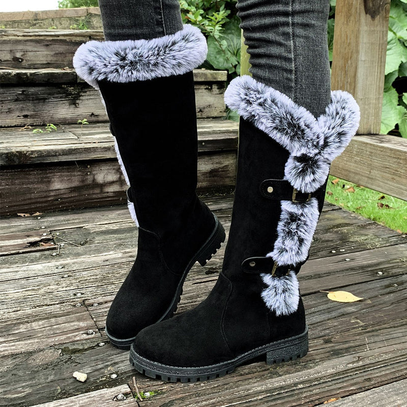 Bottes de neige mi-mollet épaisses en peluche pour femmes【Achetez 2  livraison gratuite】