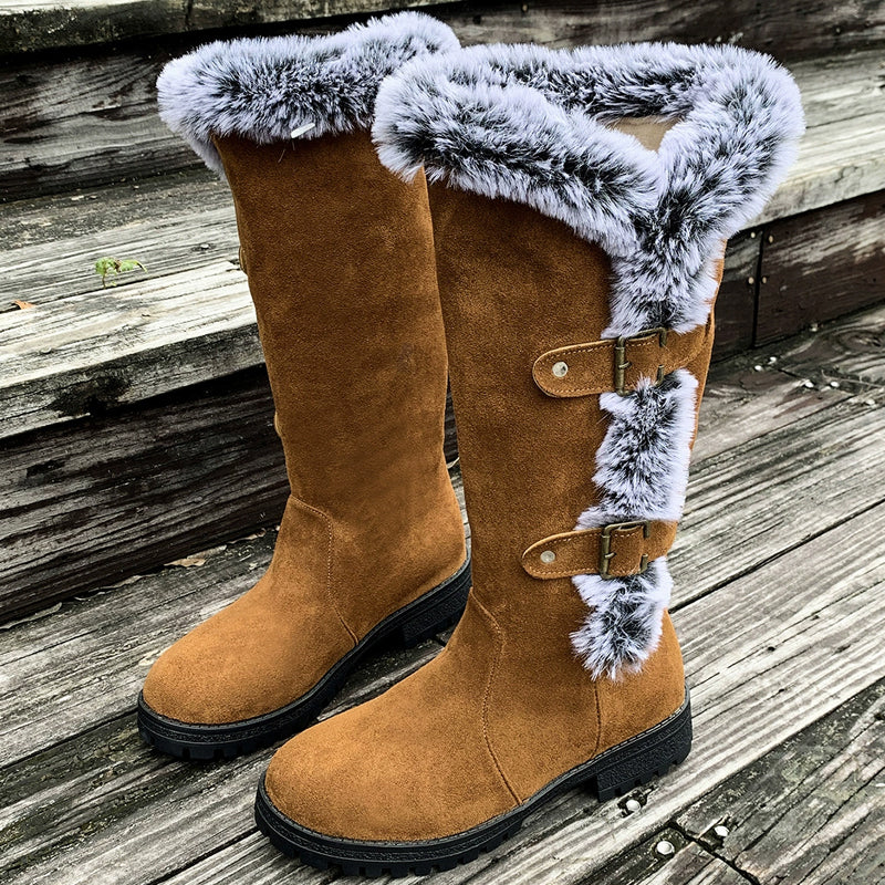 Bottes de neige mi-mollet épaisses en peluche pour femmes【Achetez 2  livraison gratuite】