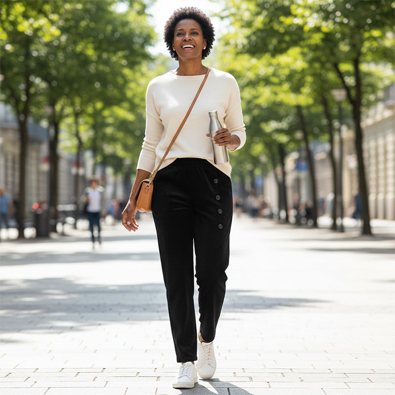 💥Soldes de Noël 50 % de réduction💥Pantalons chauds à taille haute et doublure en peluche pour femmes👖