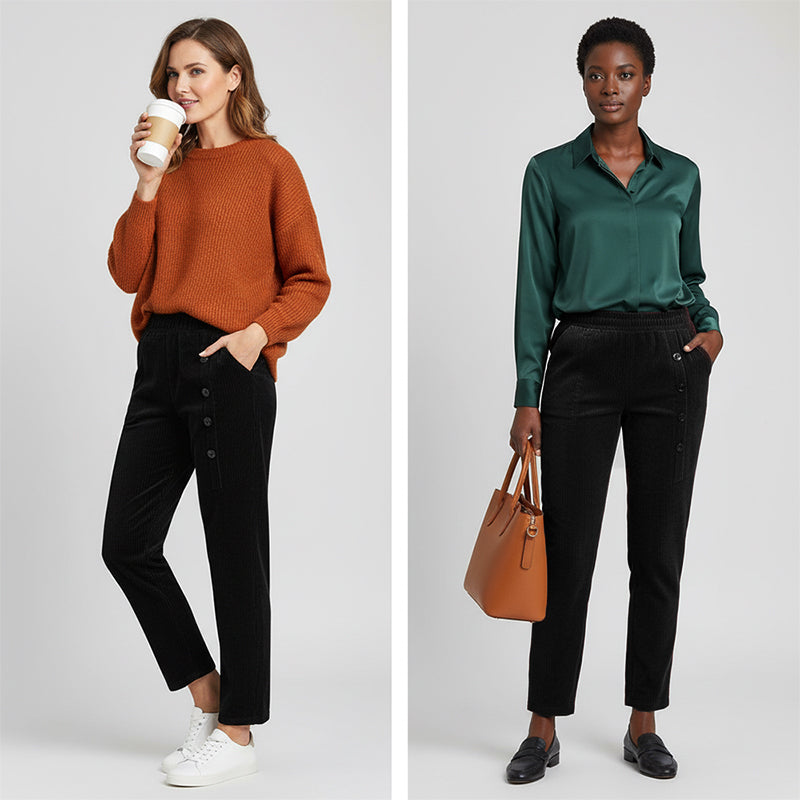 💥Soldes de Noël 50 % de réduction💥Pantalons chauds à taille haute et doublure en peluche pour femmes👖