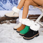 Bottes de neige épaisses avec col en fourrure et fermeture éclair pour femmes, longueur cheville