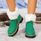 Bottes de neige épaisses avec col en fourrure et fermeture éclair pour femmes, longueur cheville