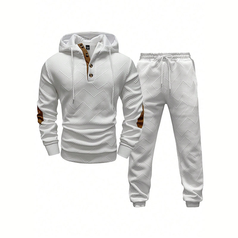 Ensemble survêtement homme avec sweat à capuche et pantalon texturés【LIVRAISON GRATUITE】